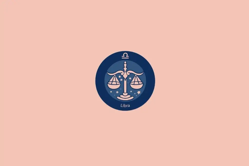 Ilustração do signo de Libra com uma balança equilibrada
