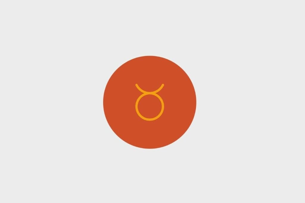 Ilustração do signo de touro em um círculo vermelho