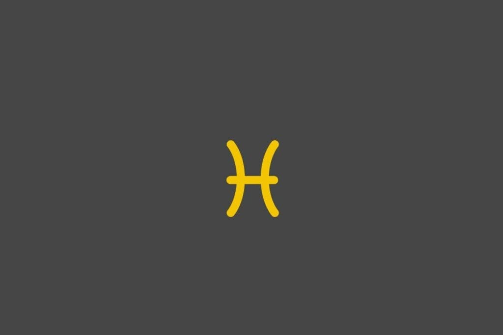 Ilustração do signo de peixes em um fundo cinza