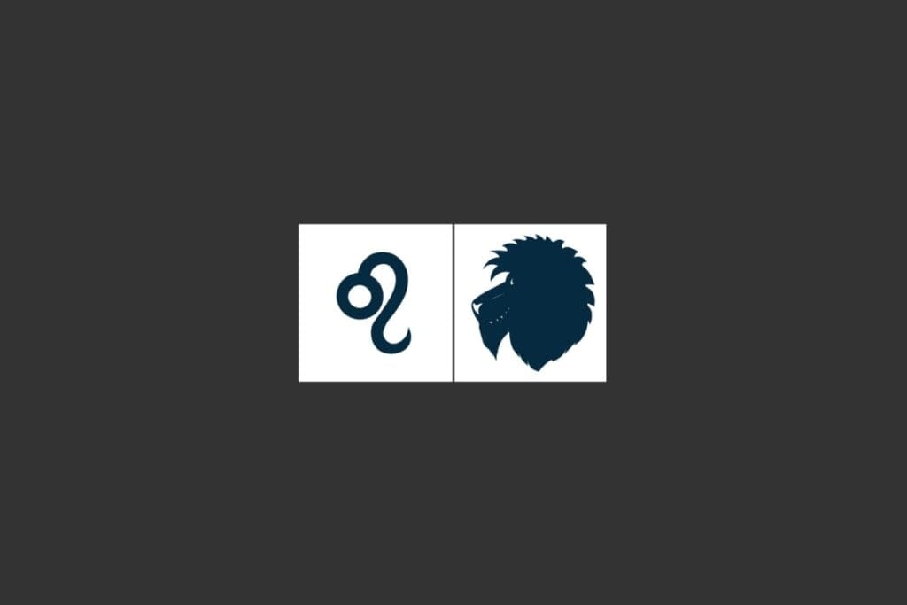 Ilustração do signo de leão em azul em um fundo preto