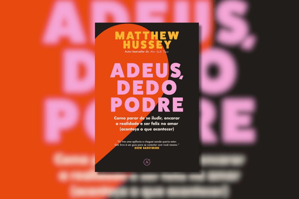 Capa de livro preta com título do livro em rosa, nome do autor em amarelo e o desenho de metade de um coração em vermelho