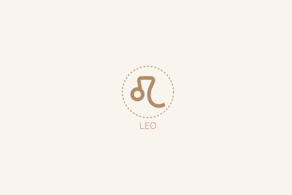 Ilustração do signo de leão em um fundo bege
