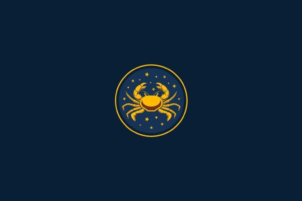 Ilustração do signo de Câncer em um fundo azul