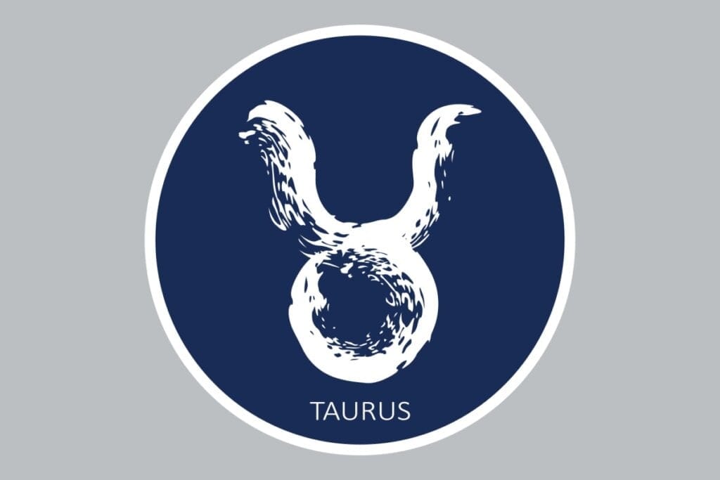 Ilustração do signo de Touro em um fundo azul