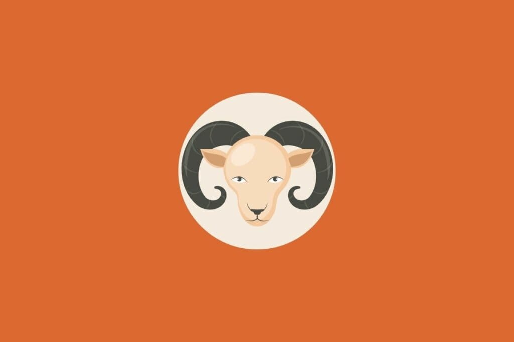 Ilustração de um carneiro em um fundo laranja