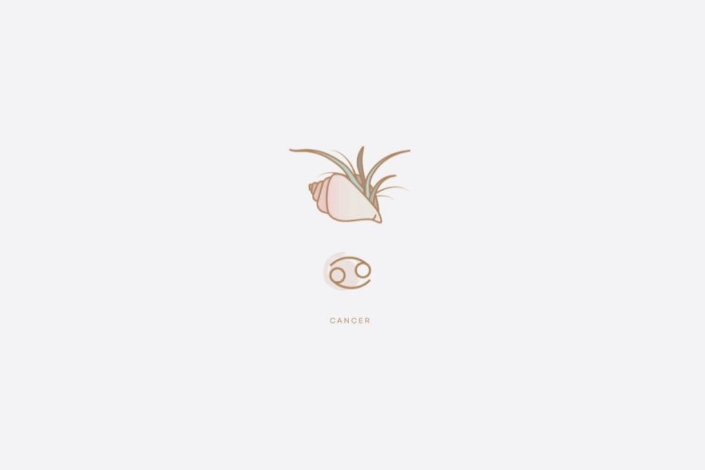 Ilustração do signo de Câncer em um fundo cinza