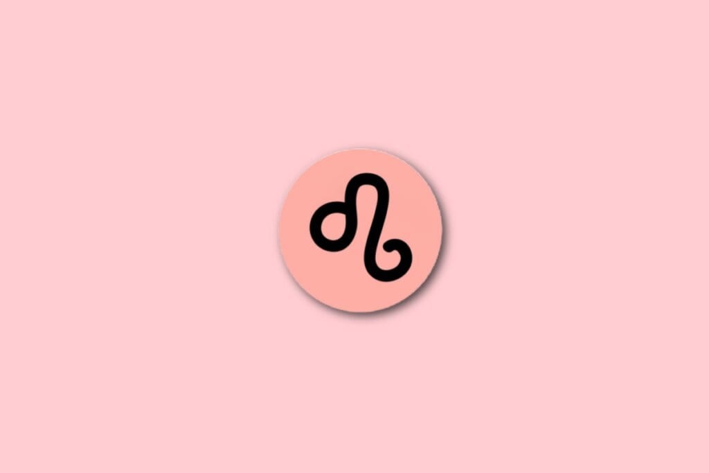 Ilustração do símbolo de leão em um fundo rosa-claro