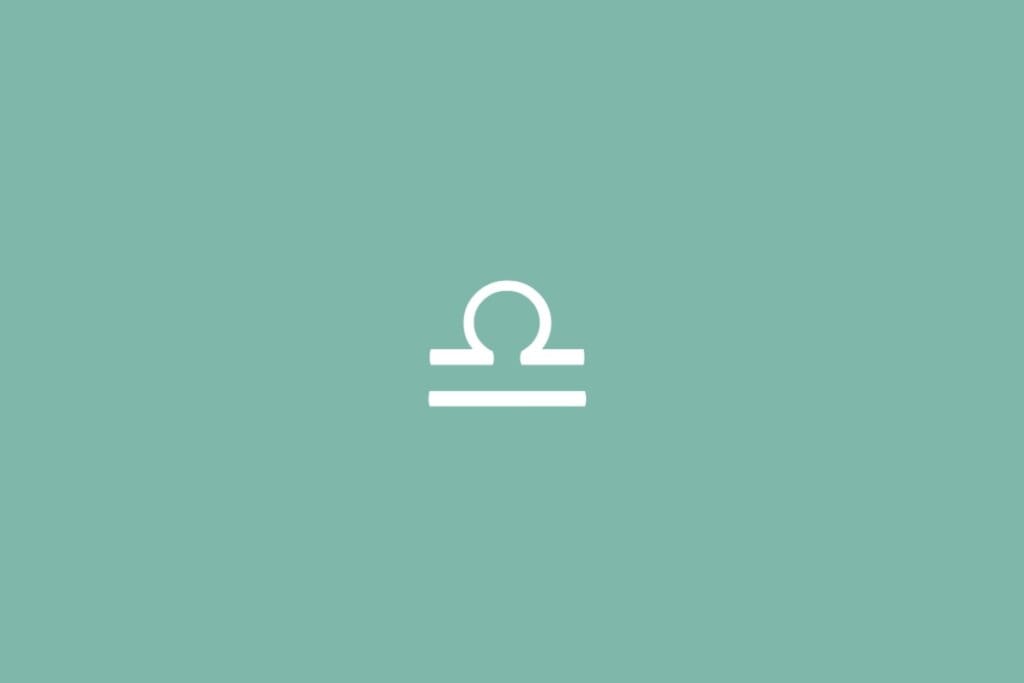 Ilustração do signo de libra em um fundo verde