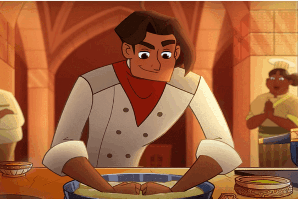 Animação do chef Jack cozinhando