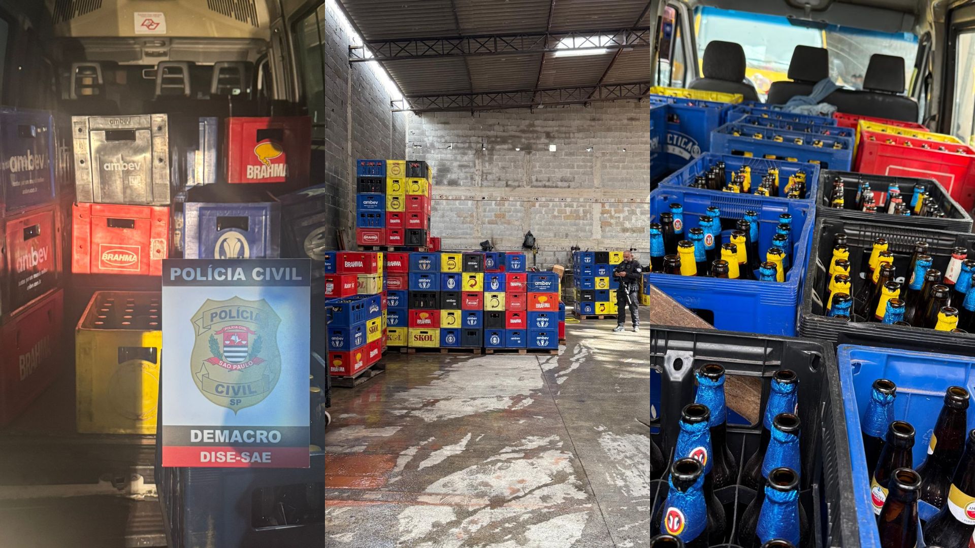 Polícia prende 20 pessoas em operação contra receptação e falsificação de cerveja em Ferraz