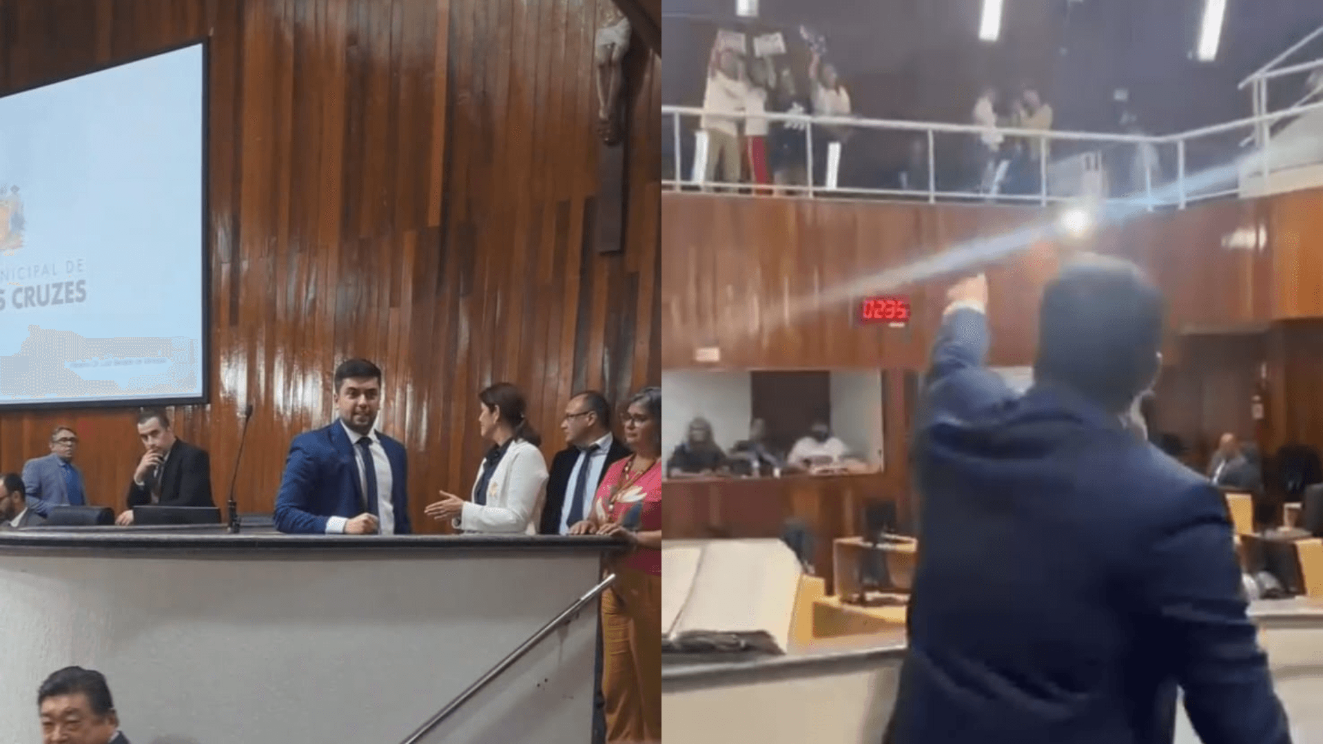 Moção de Lintz contra artista gera tumulto na Câmara e bate-boca entre vereador e público