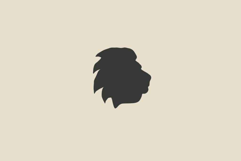 Ilustração do signo de Leão em um fundo cinza