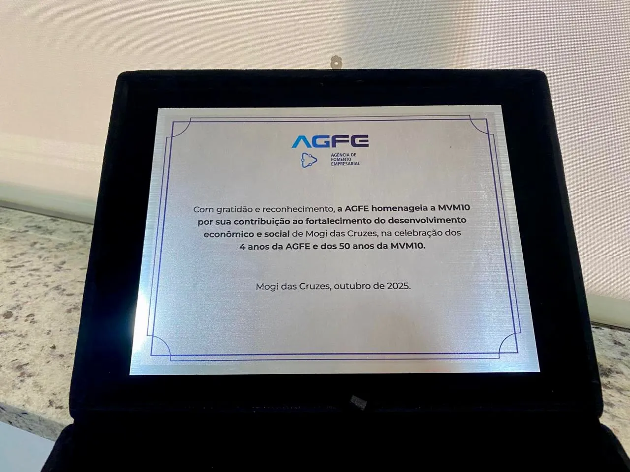 MVM10 é homenageada em evento empresarial em Mogi das Cruzes