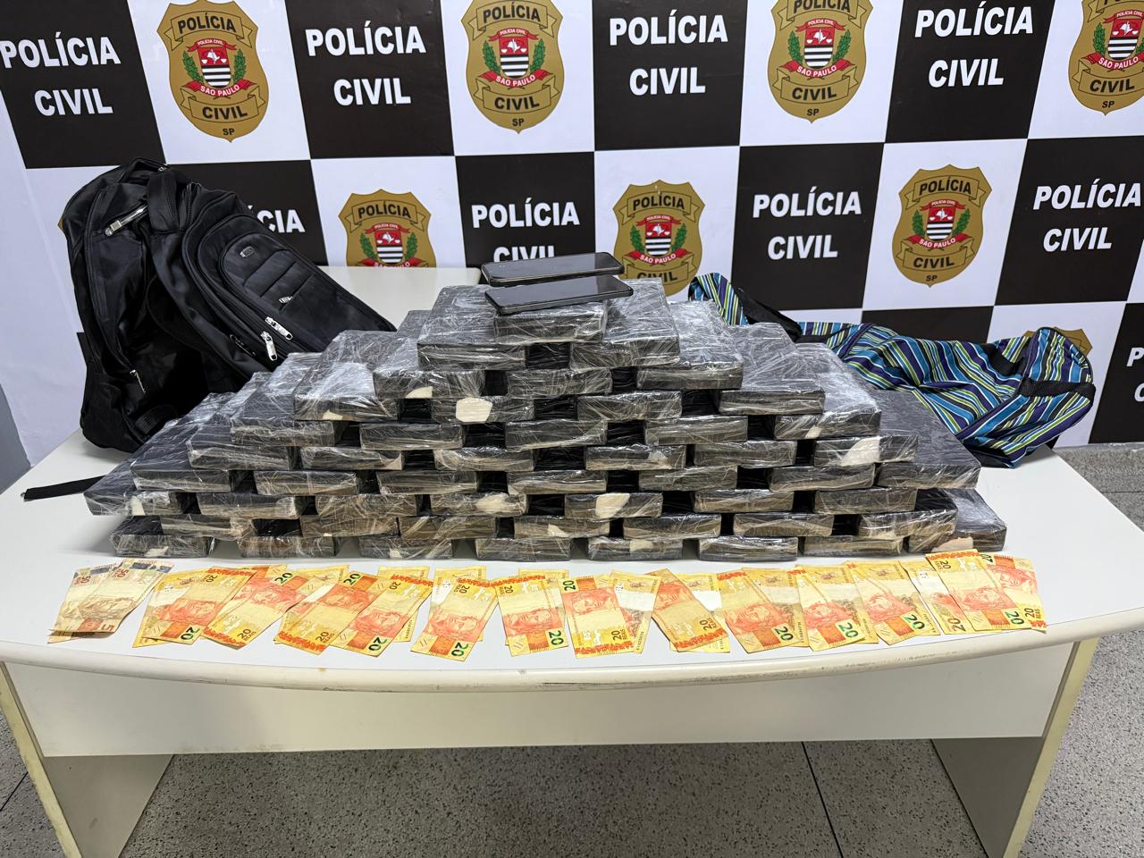 Polícia Civil apreende 50 kg de cocaína em Ferraz e causa R$ 500 mil de prejuízo ao tráfico