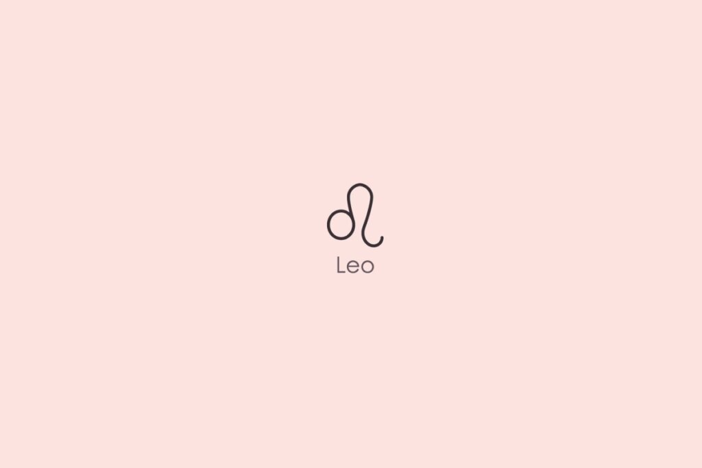 Ilustração do signo de leão em um fundo rosa