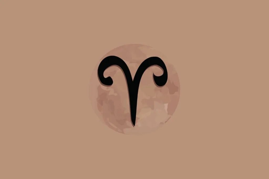 Ilustração do signo de áries em um fundo marrom