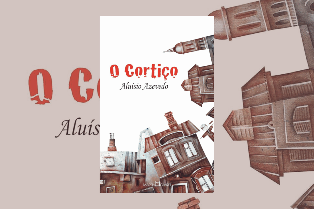 Capa de livro com título e nome do autor, com prédios ao redor e fundo branco