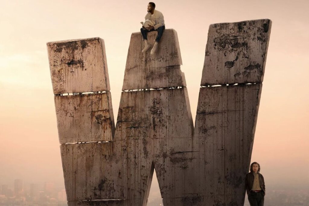 Capa da série "Magnum", com um homem sentado no topo da letra "W" e outro escorado do lado