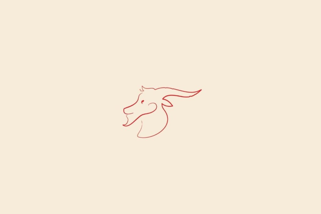 Ilustração do signo de capricórnio centralizado em um fundo bege-claro