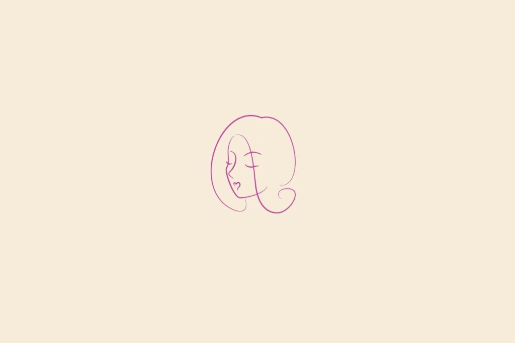 Ilustração do signo de virgem centralizado em um fundo bege-claro