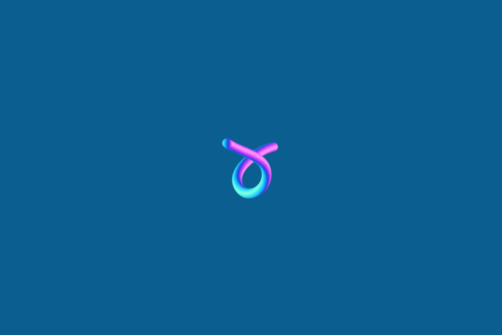 Símbolo do signo de Touro em tons de azul e roxo em fundo azul