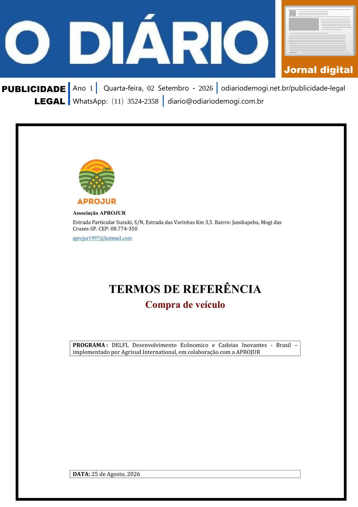 Quarta-feira, 02 de Setembro